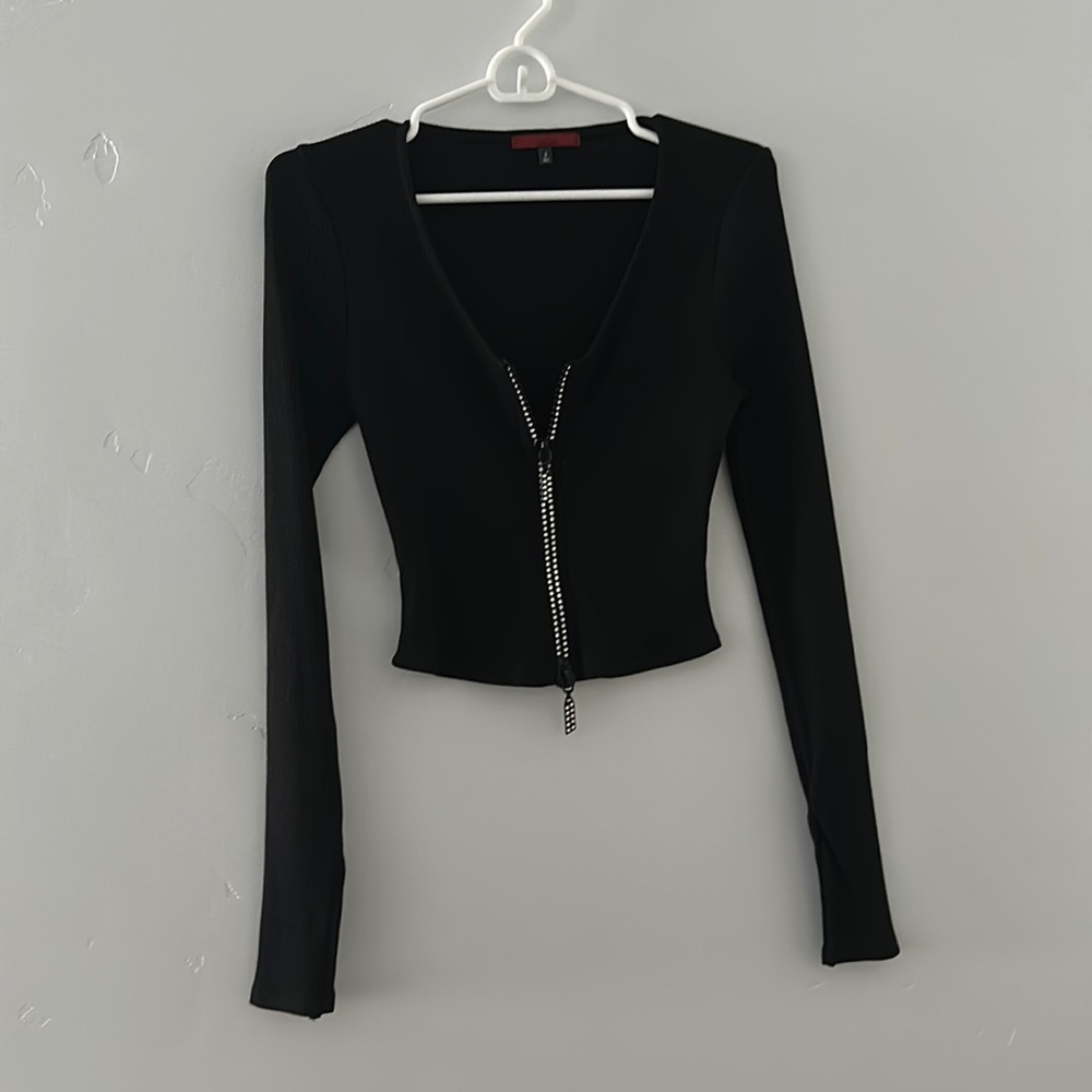 Buckle sparkly zip sweater size S 🖤